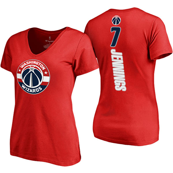 Women's Brandon Jennings Washington Wizards Backer V-Neck Red T-shirt