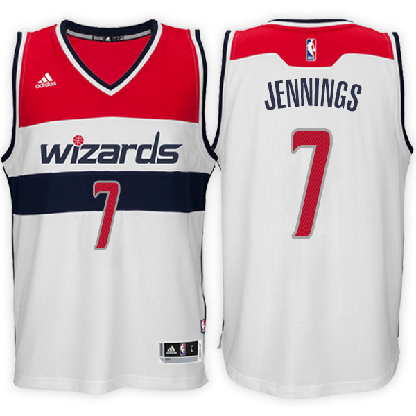 Men's  Brandon Jennings Washington Wizards Adidas Swingman Alternate White Jersey