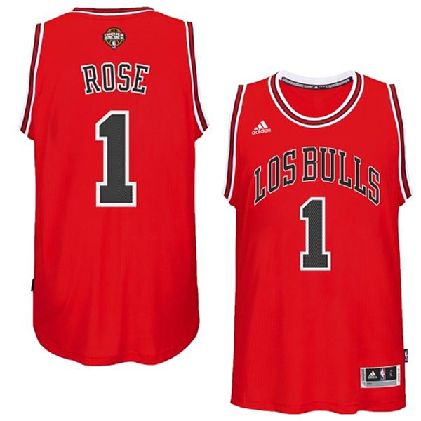 Men's  Derrick Rose 2014-15 Noches Enebea Latin Night Red Jersey