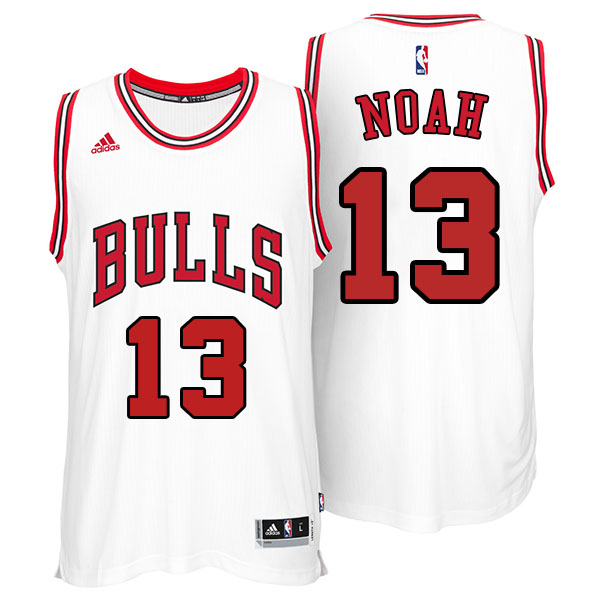 Men's  Chicago Bulls #13 Joakim Noah 2014-15 New Swingman White Jersey