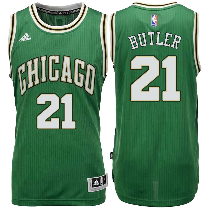 Men's  Bulls #21 Jimmy Butler 2016 St. Patrick's Day Jersey Green