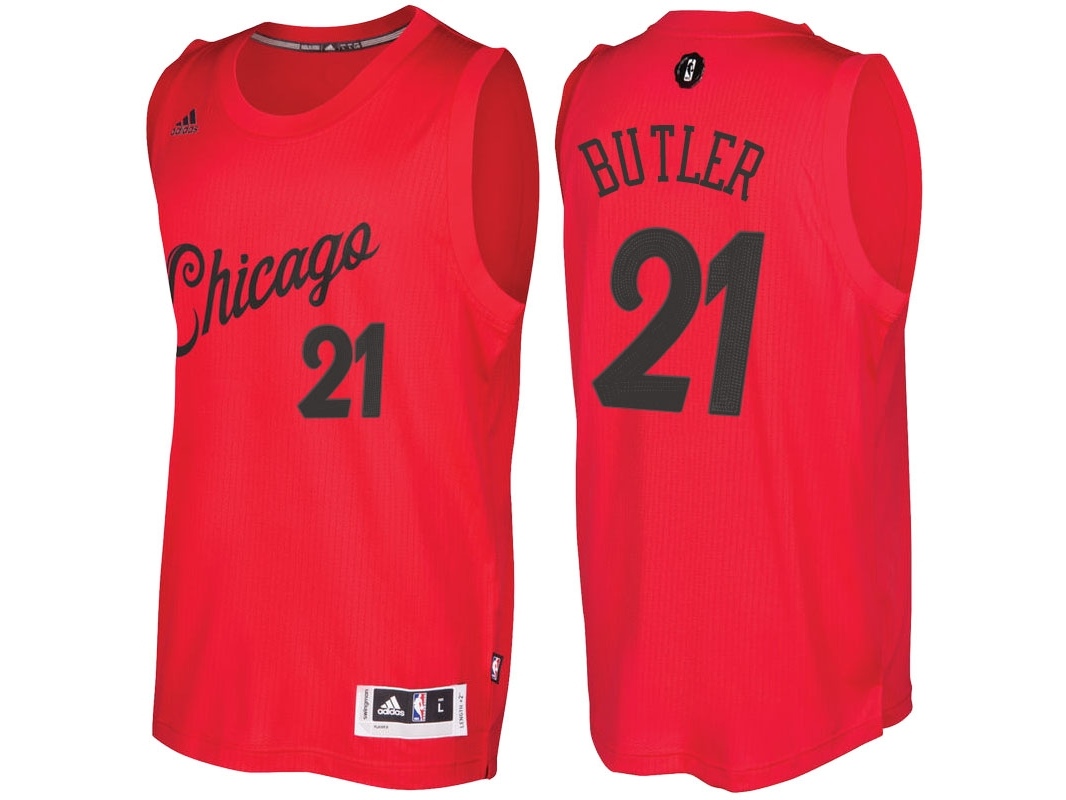 Bulls 2016 Christmas Day Swingman Red Jersey