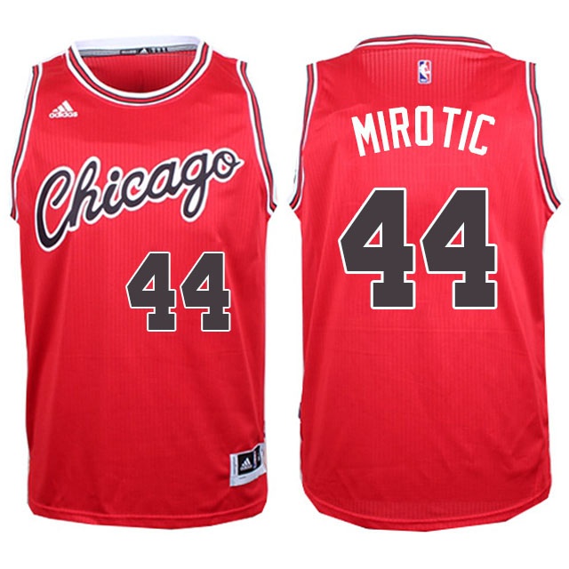 Men's  Bulls #44 Nikola Mirotic Hardwood Classics Nights Jersey Red