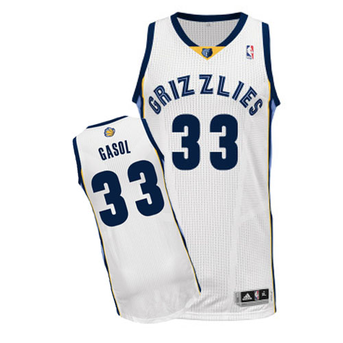 Men's  Memphis Grizzlies Home #33 Marc Gasol White Jersey