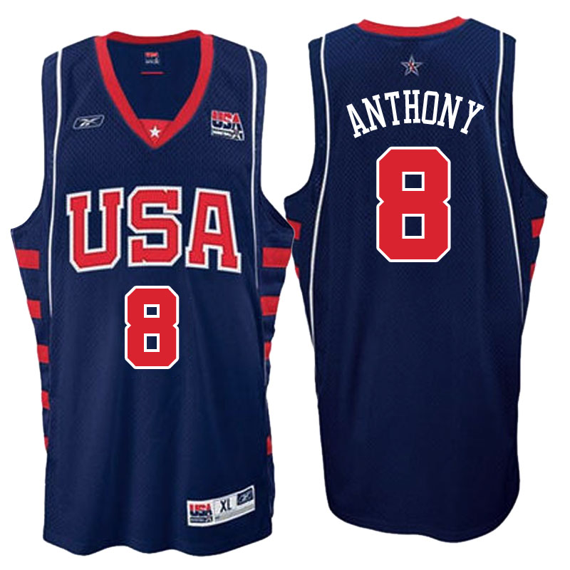 Men's Carmelo Anthony 2004 Athens Olympics USA Dream Team Navy Jersey