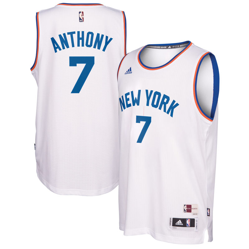 Men's Carmelo Anthony Hardwood Classics Swingman Player White Jersey