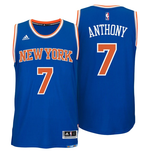 Men's  New York Knicks #7 Carmelo Anthony 2015 Swingman Blue Jersey