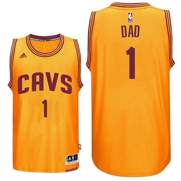 Men's Father's Day Dad Logo #1 Cleveland Cavaliers Swingman Gold Alternate Jersey