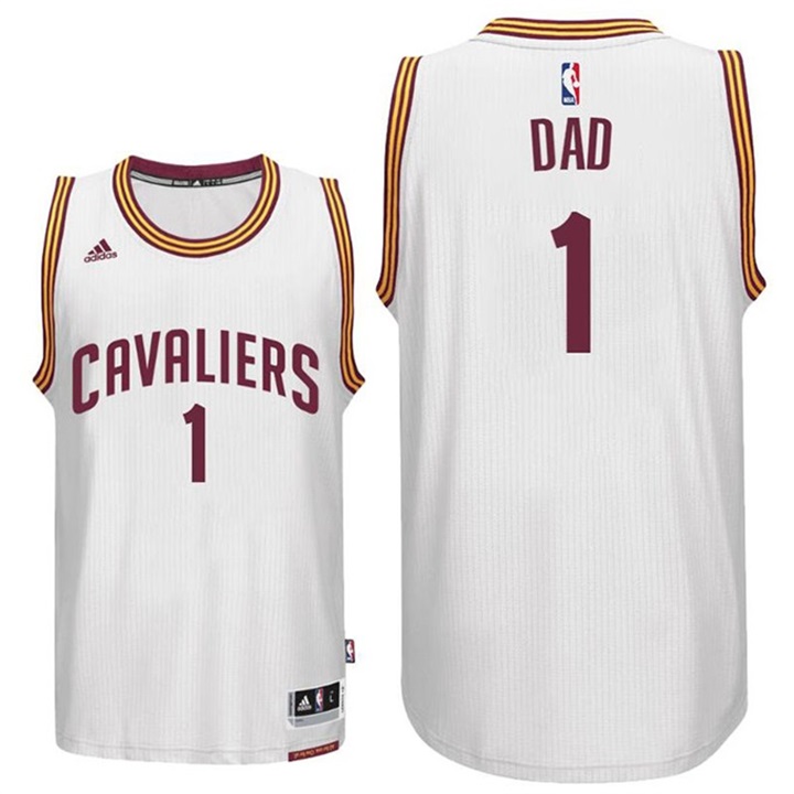 Men's Father's Day Dad Logo #1 Cavaliers Swingman White Jersey