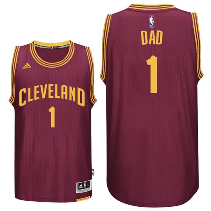 Men's Father's Day Dad Logo #1 Cavaliers Swingman Wine Jersey