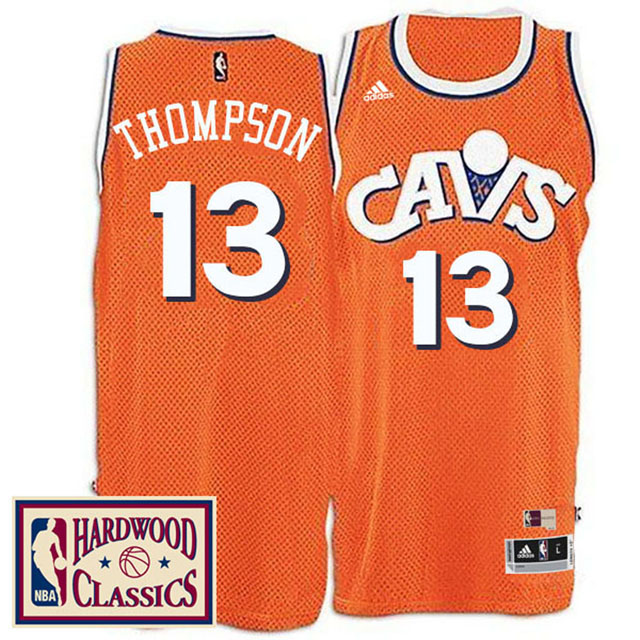 Men's 2016-17 Season Cleveland Cavaliers #13 Hardwood Classics Throwback Orange Jersey Tristan Thompson