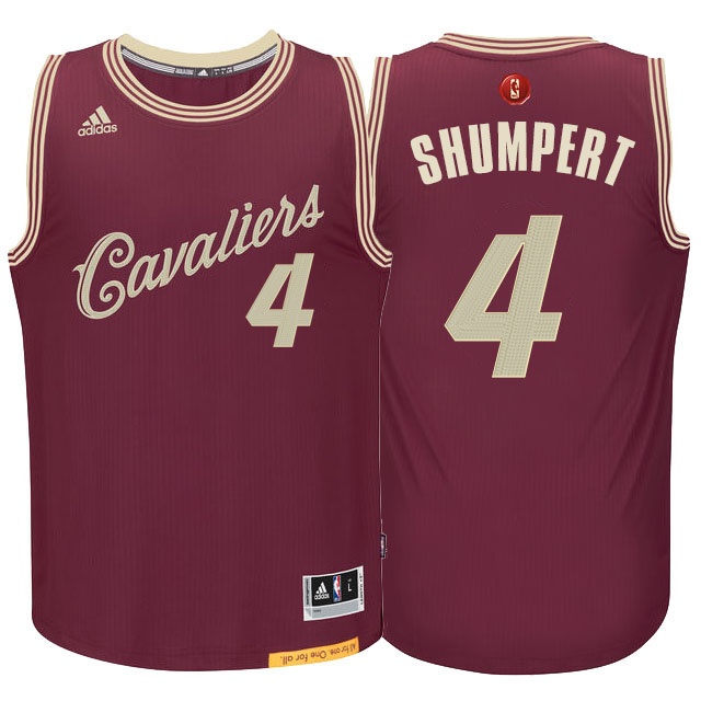 Men's  Cavaliers Iman Shumpert #4 Burgundy 2015 Christmas Swingman Jersey