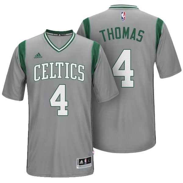 Men's  Celtics Isaiah Thomas Parquet Pride New Swingman Jersey Grey