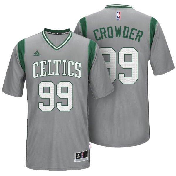 Men's  Celtics Jae Crowder Parquet Pride New Swingman Jersey Grey