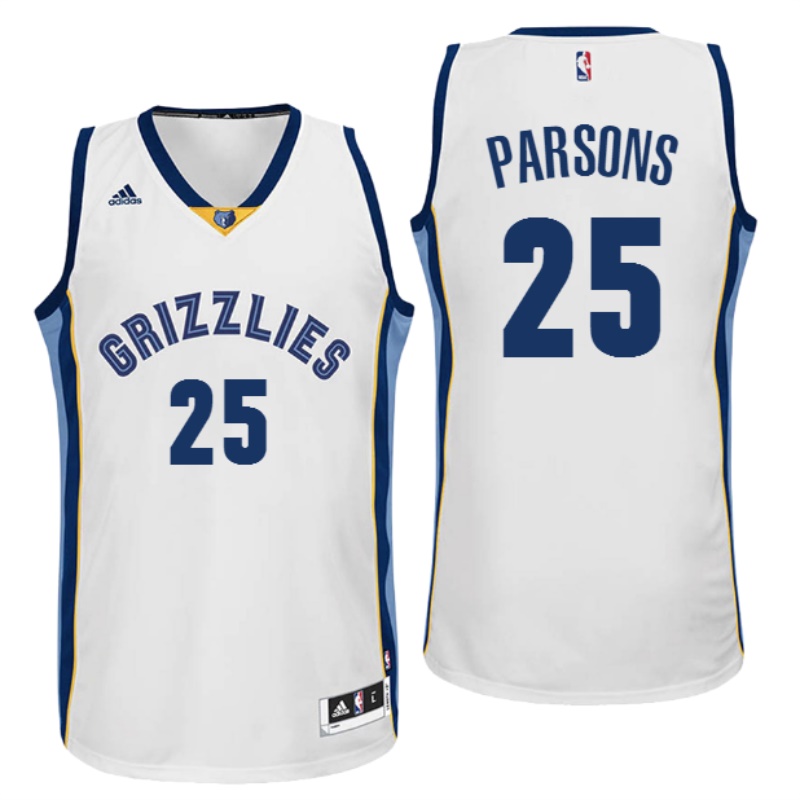 Men's  Memphis Grizzlies# 25 Chandler Parsons 2016-17 White Jersey