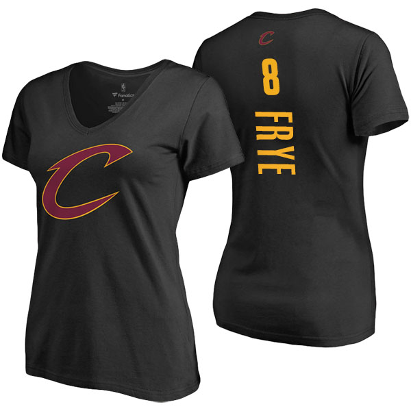 Women's Channing Frye Cleveland Cavaliers Backer Classic Fit Name and Number Black T-shirt