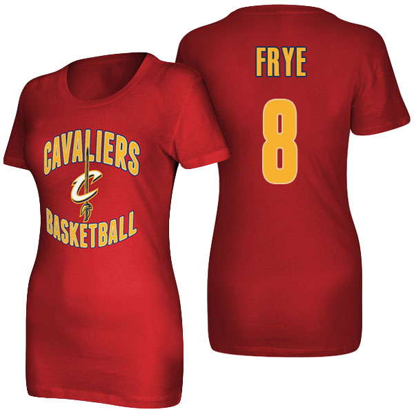 Women's Channing Frye Cleveland Cavaliers Adidas Wine Name and Number Burgundy T-shirt