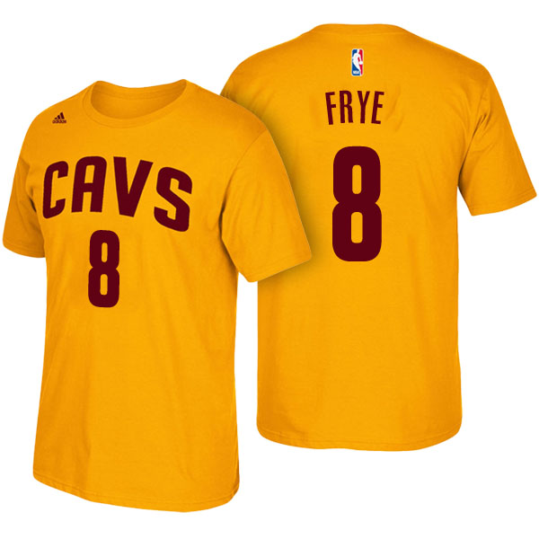 Men's  Channing Frye Cleveland Cavaliers Net Number Gold T-shirt