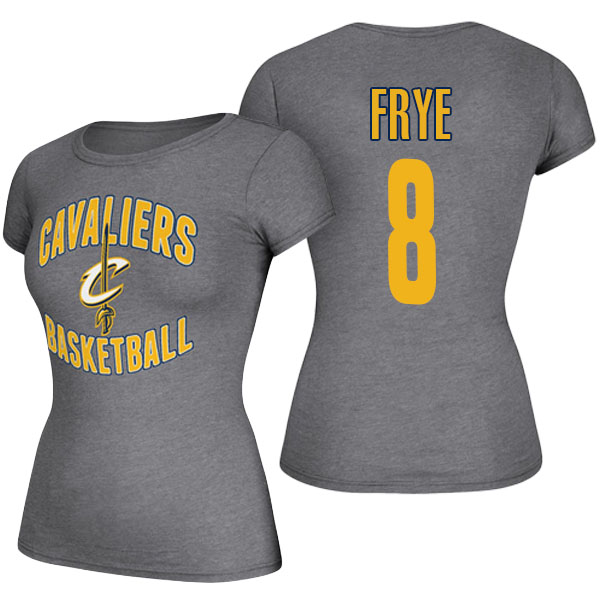 Women's Channing Frye Cleveland Cavaliers Adidas Name and Number Heather Gray T-shirt