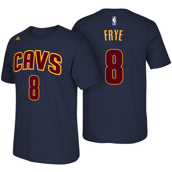 Men's  Channing Frye Cleveland Cavaliers Net Number Navy T-shirt