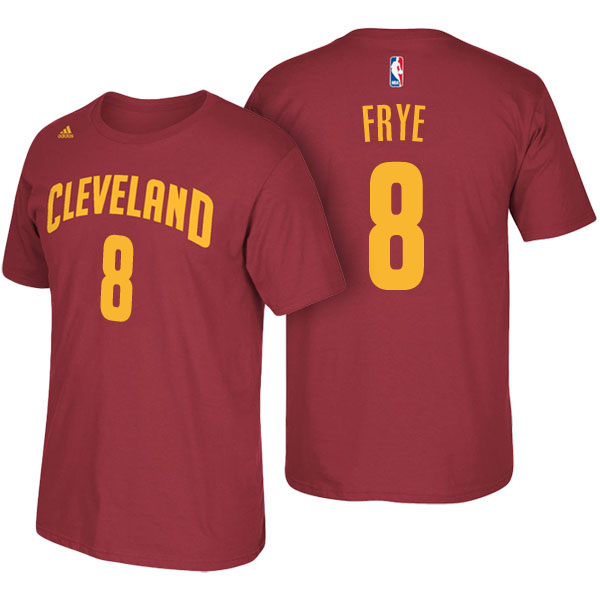 Men's  Channing Frye Cleveland Cavaliers Net Number Red T-shirt