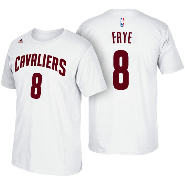 Men's  Channing Frye Cleveland Cavaliers Net Number White T-shirt