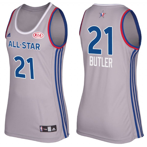 Women Chicago Bulls Jimmy Butler 2017 All Star Gray Jersey