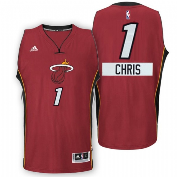 Men's  Miami Heat #1 Chris Bosh 2014-15 Christmas Day Jersey