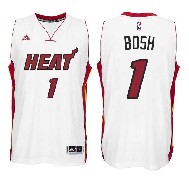 Men's  Heat 1 Chris Bosh New Swingman Jersey white