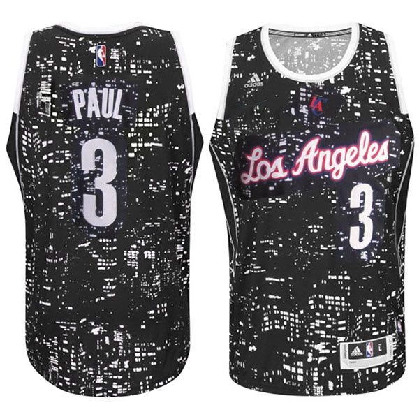 Men's  Chris Paul Black City Lights Jersey, Los Angeles Clippers