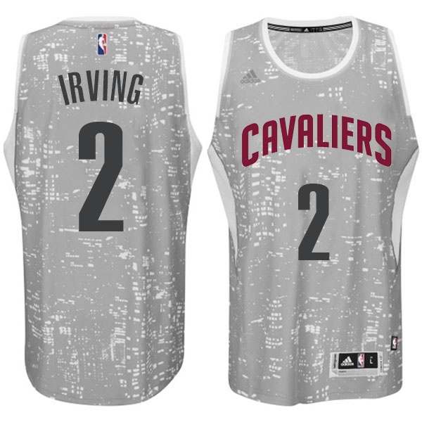 Men's  Cleveland Cavaliers #2 Kyrie Irving City Jersey Light Grey