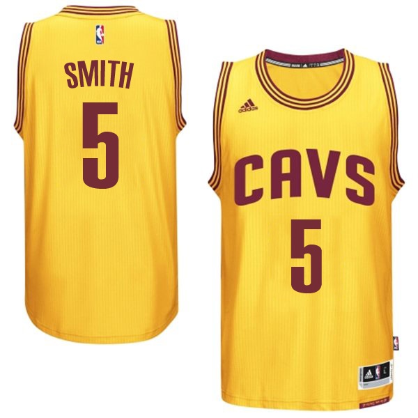 Men's  CAVS #5 JR Smith New Swingman Alternate Yellow Jersey