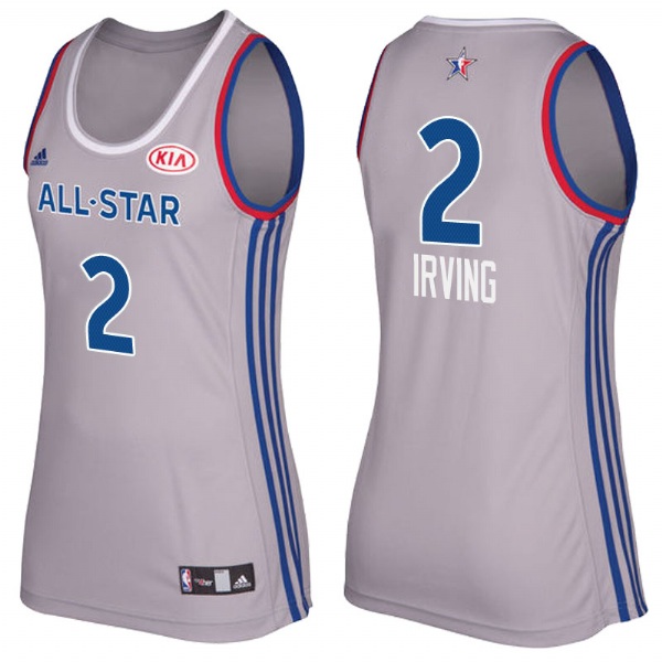 Women Cleveland Cavaliers Kyrie Irving 2017 All Star Gray Jersey