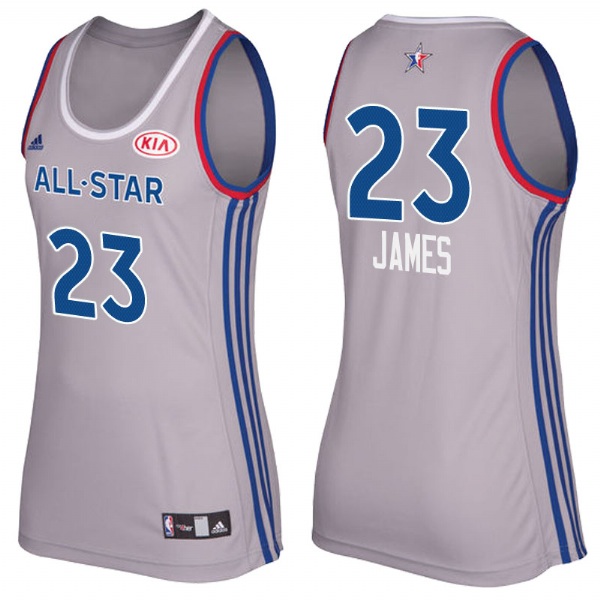 Women Cleveland Cavaliers LeBron James 2017 All Star Gray Jersey