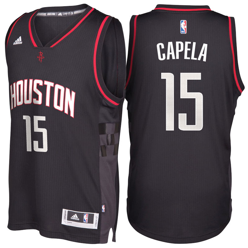 Men's  Clint Capela Houston Rockets 2016-17 Black Space City Black Jersey