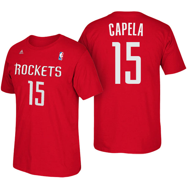 Men's  Clint Capela Houston Rockets Adidas Net Number Red T-shirt