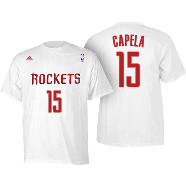 Men's  Clint Capela Houston Rockets Adidas Net Number White T-shirt