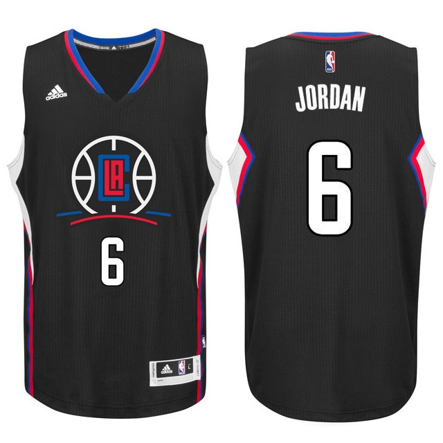 Men's  2015-16 Season Clippers New Logo DeAndre Jordan Jersey Black