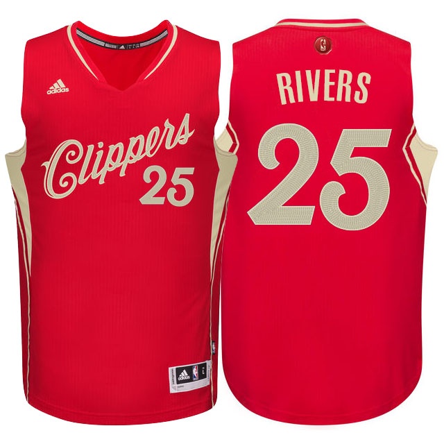 Men's  Clippers #25 Austin Rivers 2015 Christmas Jersey Red