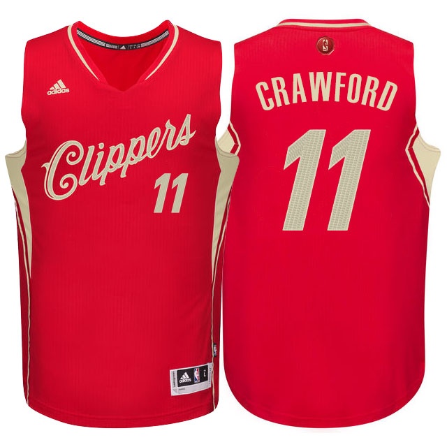 Men's  Clippers #11 Jamal Crawford 2015 Christmas Jersey Red