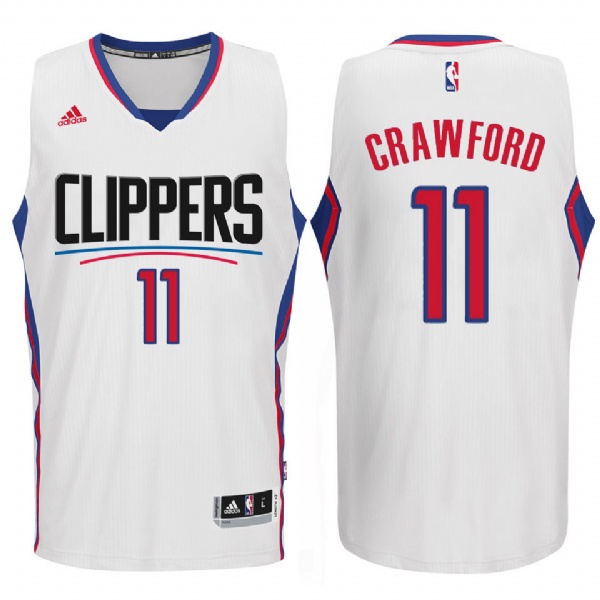 Men's  Los Angeles Clippers #11 Jamal Crawford Home White Jersey