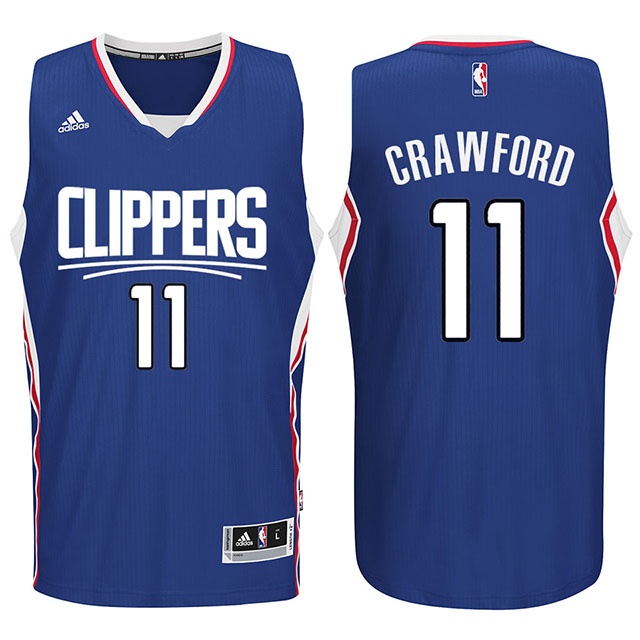 Men's  2015 Clippers New Season Logo Jamal Crawford Jersey Blue