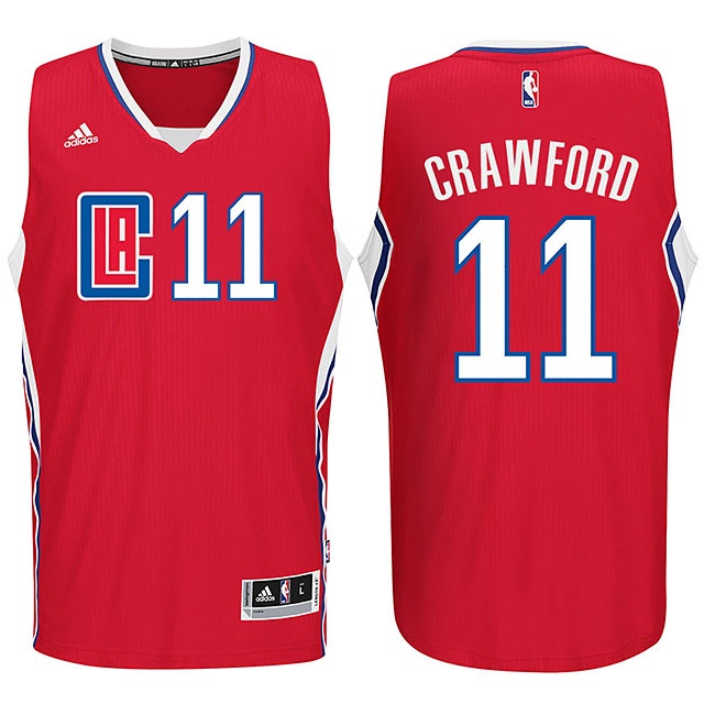 Men's  2015 Clippers New Season Logo Jamal Crawford Jersey Red