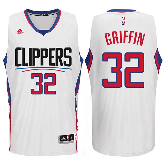 Men's  2015 Clippers New Season Logo Blake Griffin Jersey White