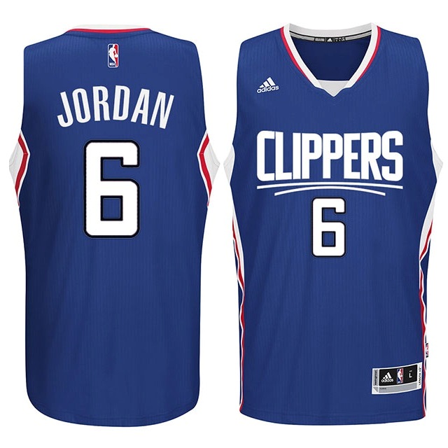 Men's  DeAndre Jordan Clippers #6 2015-16 New Logo Blue Jersey