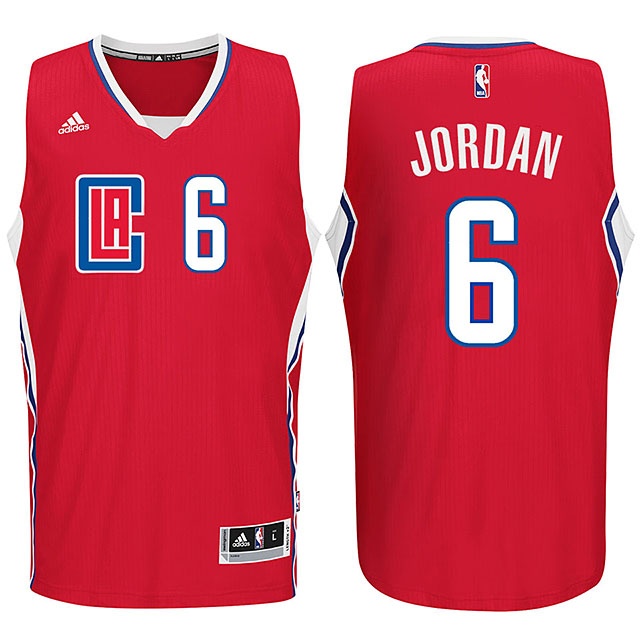 Men's  2015 Clippers New Season Logo DeAndre Jordan Jersey Red