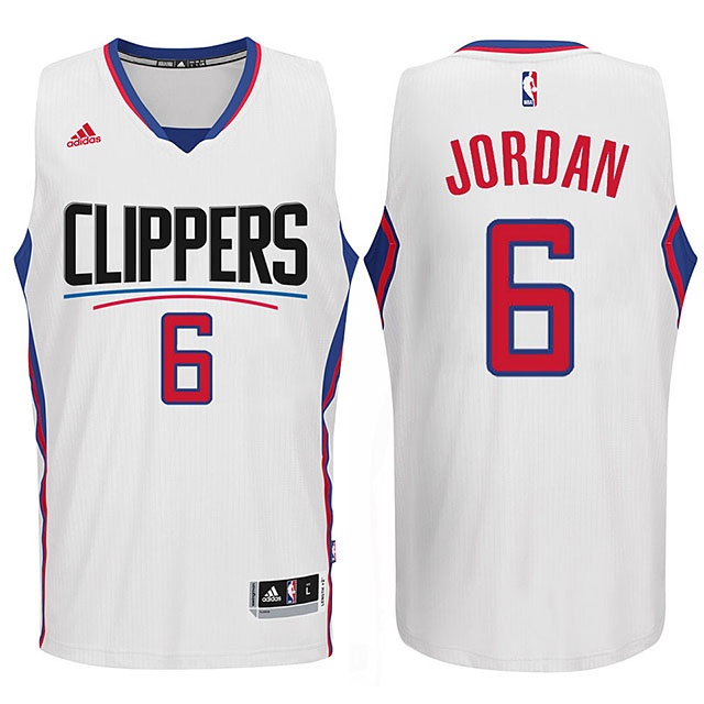 Men's  2015 Clippers New Season Logo DeAndre Jordan Jersey White