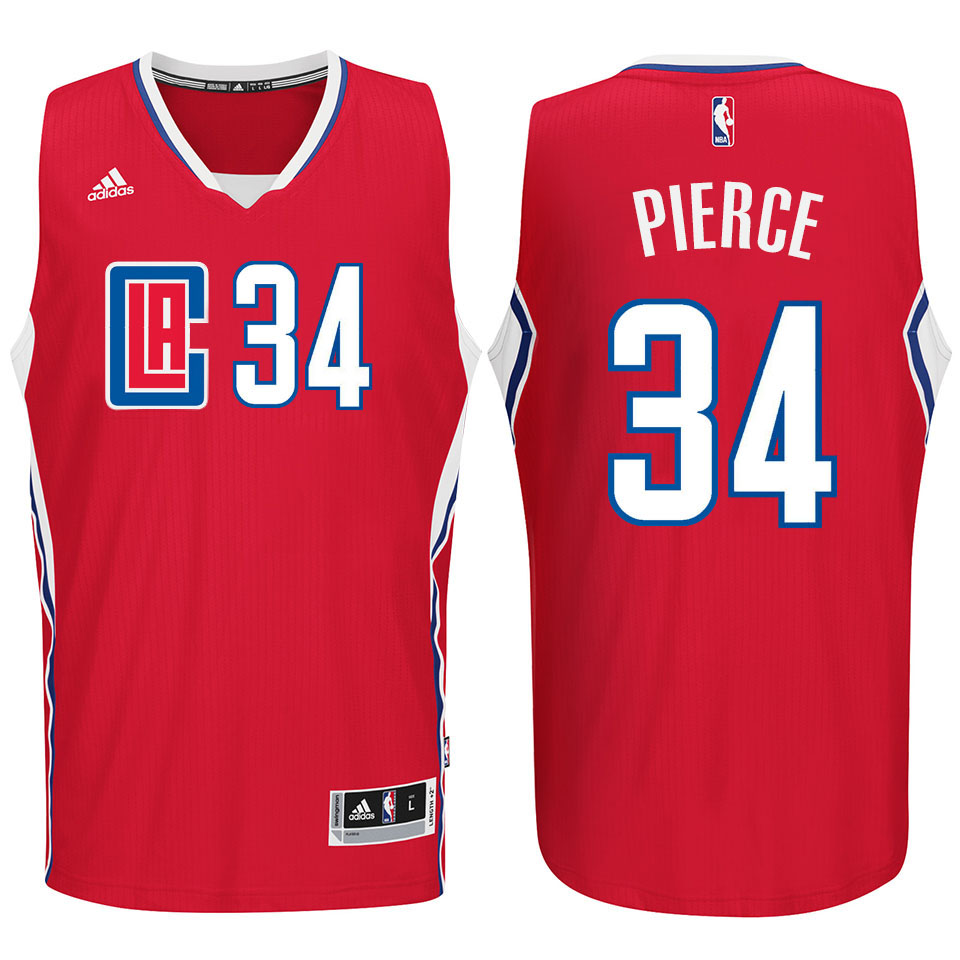 Men's  Clippers Paul Pierce 2015-16 New Style Road Red Jersey