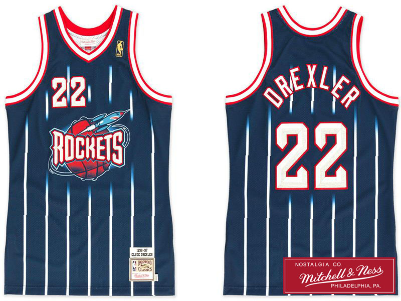 Men's Clyde Drexler 1996-97 Blue Jersey