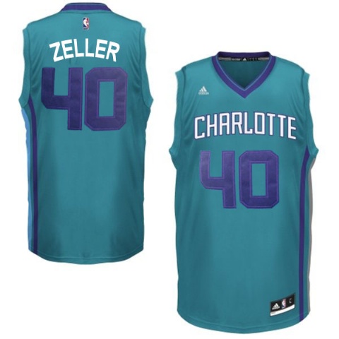 Men's  Charlotte Hornets #40 Cody Zeller Alternate Teal Jersey